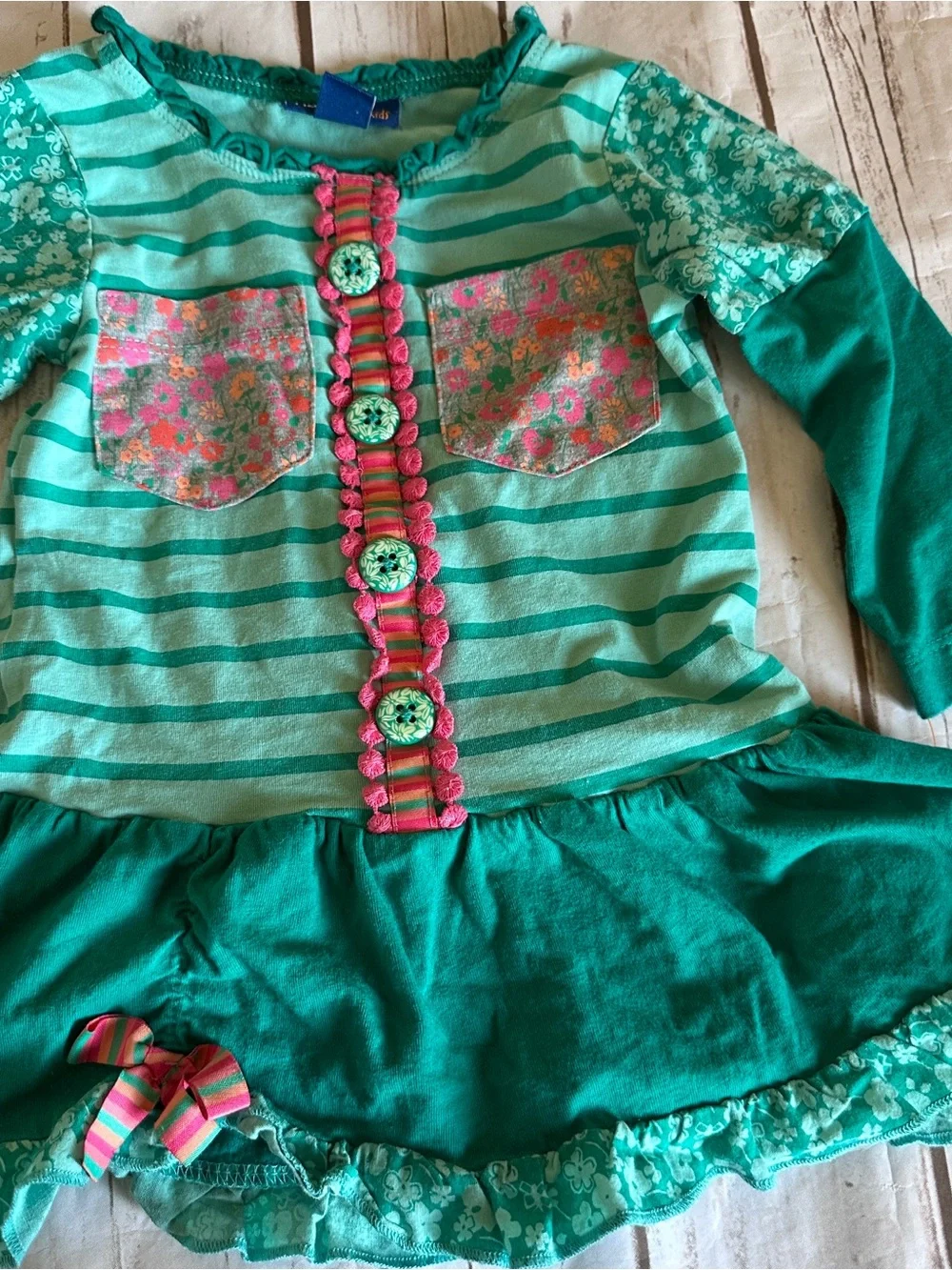 Naartjie green striped dress